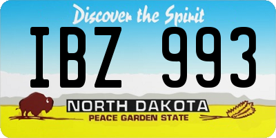 ND license plate IBZ993