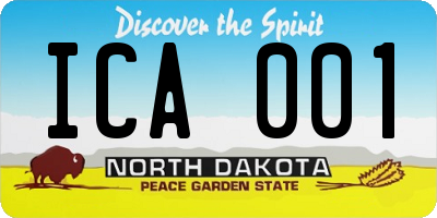 ND license plate ICA001