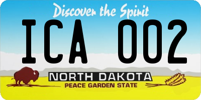 ND license plate ICA002