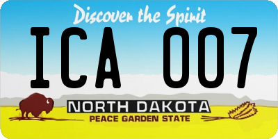 ND license plate ICA007