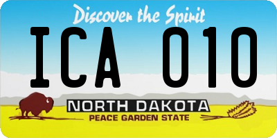 ND license plate ICA010