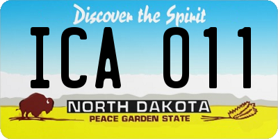 ND license plate ICA011