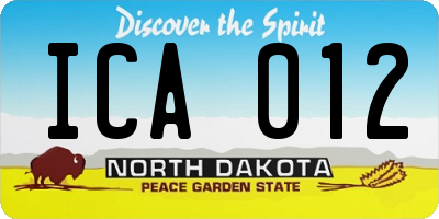 ND license plate ICA012
