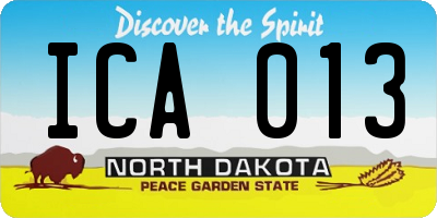ND license plate ICA013
