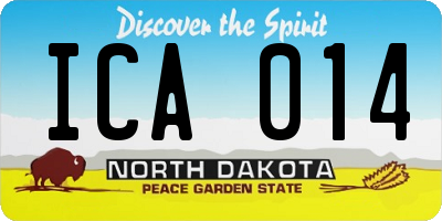 ND license plate ICA014
