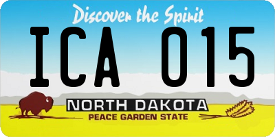 ND license plate ICA015