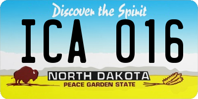 ND license plate ICA016
