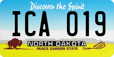 ND license plate ICA019