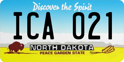 ND license plate ICA021