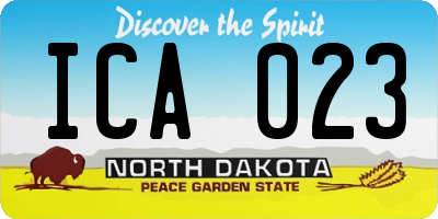 ND license plate ICA023