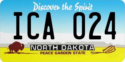 ND license plate ICA024