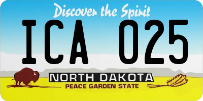 ND license plate ICA025