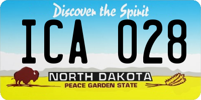 ND license plate ICA028