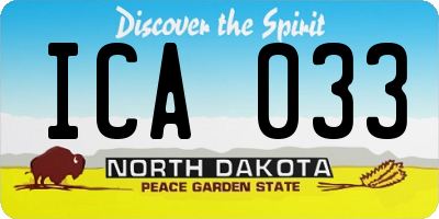 ND license plate ICA033