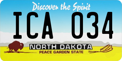 ND license plate ICA034