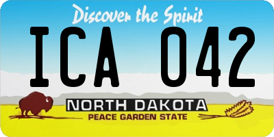 ND license plate ICA042