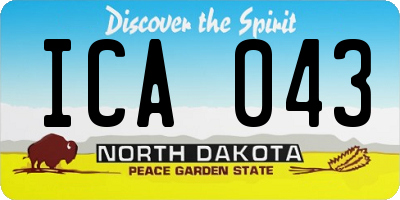 ND license plate ICA043
