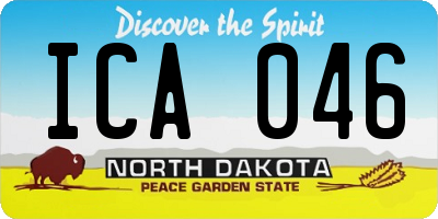 ND license plate ICA046