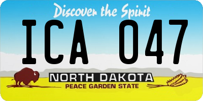 ND license plate ICA047