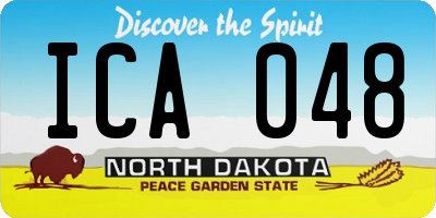 ND license plate ICA048
