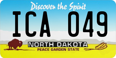ND license plate ICA049