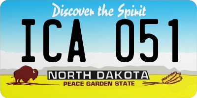 ND license plate ICA051