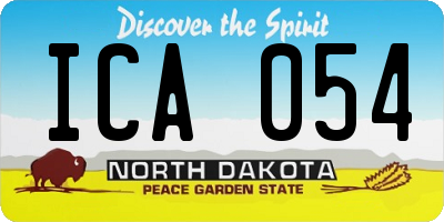 ND license plate ICA054