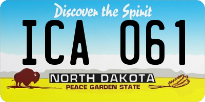 ND license plate ICA061