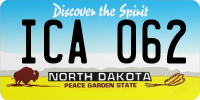 ND license plate ICA062