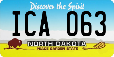 ND license plate ICA063