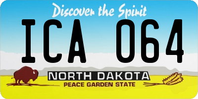 ND license plate ICA064