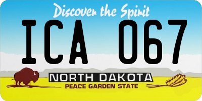 ND license plate ICA067