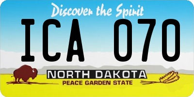 ND license plate ICA070