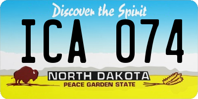 ND license plate ICA074