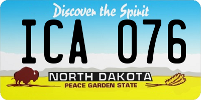 ND license plate ICA076