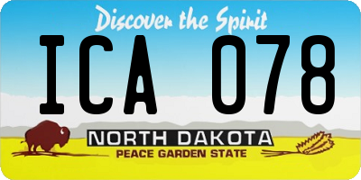 ND license plate ICA078