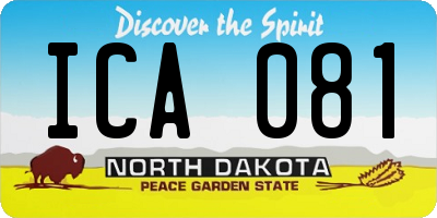 ND license plate ICA081