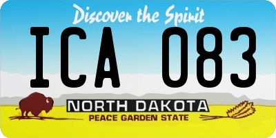 ND license plate ICA083