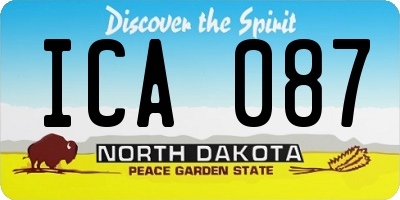 ND license plate ICA087