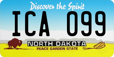 ND license plate ICA099