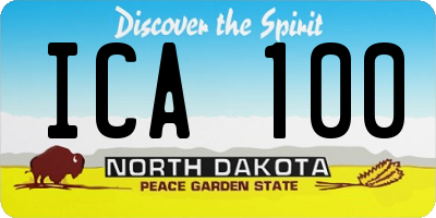 ND license plate ICA100