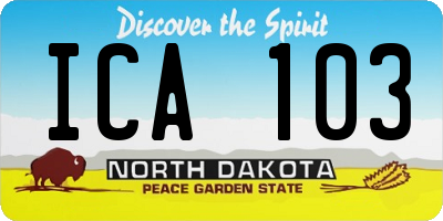 ND license plate ICA103