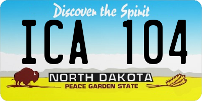 ND license plate ICA104