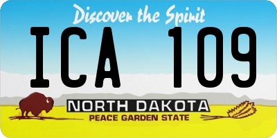 ND license plate ICA109