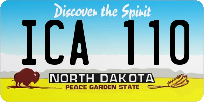 ND license plate ICA110