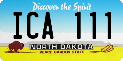 ND license plate ICA111