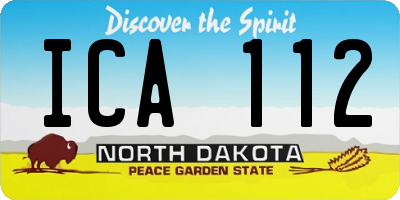 ND license plate ICA112