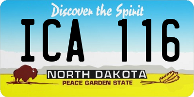 ND license plate ICA116
