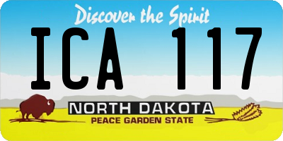 ND license plate ICA117