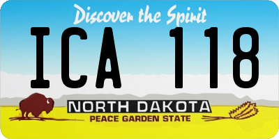 ND license plate ICA118